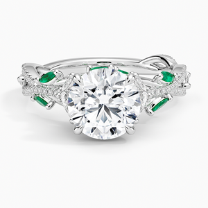 Bague de fiançailles en diamant à motif floral, plaquée or 18 carats, sertie pavé, bijoux fins de luxe pour femmes - Product Image 3