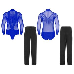 Tenues de danse latine Chacha pour hommes, combinaison et pantalon, costume pour spectacles de danse latine Chacha, compétitions de danse, fêtes - Product Image 2