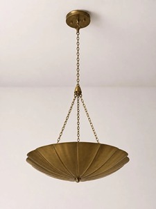 Classic Bronze Ceiling Pendant <b>Light</b> With Fan-Shaped Design For Indoor Lighting Decorations - Product Image 3