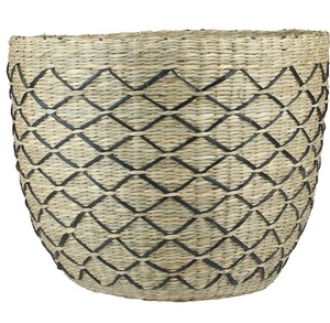 Natural Brown and Black Woven Lattice Seagrass <b>Basket</b> Handmade <b>Storage</b> <b>Basket</b> Wholesale eco-friendly Made in Vietnam - Product Image 4