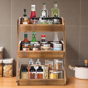 Panier à fruits élégant en bambou de haute qualité, organisateur à 3 niveaux, étagère de rangement pour la cuisine, écologique, utilisation polyvalente - Product Image 3