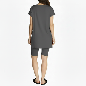 T-shirts et ensembles décontractés pour femmes, ensembles de haute qualité pour l'été, sport décontracté pour femmes, ensembles 2 pièces à manches courtes et short de cycliste - Product Image 2