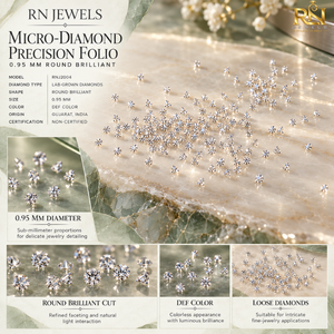 Diamants ronds de 0,95 mm, cultivés en laboratoire, couleur DEF, en vrac |   Pierres d'accentuation brillantes non certifiées à facettes de précision pour la fabrication de bijoux - Product Image 5