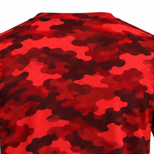 <b>Red</b> Camo <b>T</b> <b>Shirt</b> <b>Men</b> Short Sleeve Crew Neck Camouflage Printed Sports Training Running Gym Workout Performance Activewear - Product Image 5