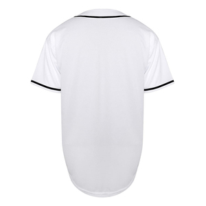 เสื้อเบสบอลสีขาวแบบยูนิเซ็กส์ แขนสั้น คอกลม ระบายอากาศได้ดี ผลิตจากโพลีเอสเตอร์ สีพื้น ชุดกีฬา ขนาดผู้ใหญ่ ทรงปกติ - Product Image 1