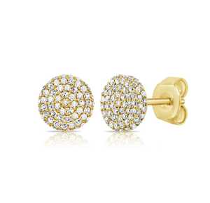 Round Lab Grown Diamond Cluster Stud <b>Earring</b> 14K 18K Solid Gold 7.25mm Modern Classic Push Back Everyday Wear Elegant Studs Pair - Product Image 1