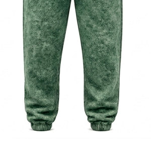 Conjunto Deportivo para Hombre, Verde, Lavado Ácido, 100% Algodón, 480 gsm, Alta Calidad, con Pedrería, Pantalones Largos con Cordón Ajustable, Ropa Casual - Product Image 6