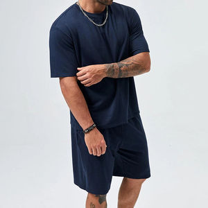 Ensemble de t-shirts à manches courtes et shorts d'été pour hommes, ensemble de 2 pièces respirant, ensemble de shorts décontractés pour hommes, vêtements de sport pour hommes - Product Image 1