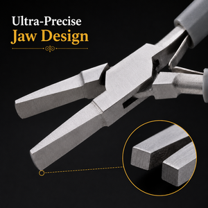 Pince à bec plat professionnelle pour la fabrication de bijoux, à mâchoires lisses de précision, en acier inoxydable, outil à main avec poignée personnalisée, vente en gros - Product Image 5