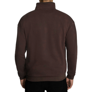 Sweat-shirt à col zippé pour homme, 100 % coton, design à empiècements, coupe classique, décontracté, de qualité supérieure - Product Image 2