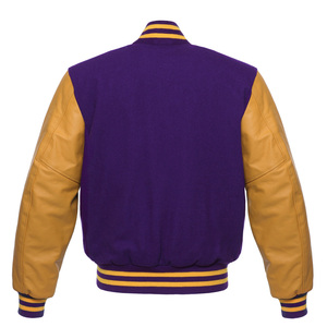Veste de baseball vintage pour homme en laine chenille brodée avec logo personnalisé, manches en cuir vierges, style universitaire Letterman - Product Image 4