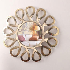 Modern Luxury Large Metal Leaf Frame <b>Wall</b> Mounted <b>Mirror</b> India Manufactured Home Decorative Glass Easy <b>Wall</b> <b>Hanging</b> Installation - Product Image 3