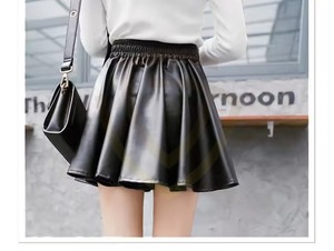 Mini-jupe en cuir élégante pour femme, taille haute élastique, sur mesure, OEM - Product Image 6