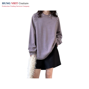 Camiseta de manga larga de algodón pesado para otoño 2025 Tela de punto de color terracota de ajuste regular - Product Image 4