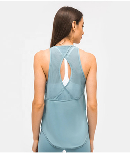 Débardeur de sport uni pour femme, sans manches, col rond, 100 % coton jersey, logo sur le devant, respirant, idéal pour l'entraînement, qualité économique - Product Image 6