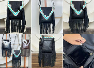 Bolsos de Mano de Moda al por Mayor, Bolsos de Lujo, Bolsos Cruzados de Cuero a Cuadros Hechos a Mano, Bolsos de Cuero Vacuno, Bolsos de Mensajero para Mujer - Product Image 3