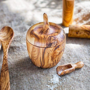 Boîte à épices en bois en gros, prix de gros, pot à sel, poivre et sucre en bois pour la maison, l'hôtel et la cuisine, boîte de rangement rustique en bois pour épices - Product Image 3