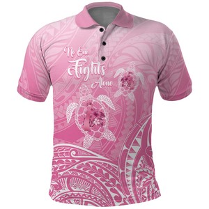 เสื้อโปโลเพื่อการรณรงค์มะเร็งเต้านมโพลินีเซีย เสื้อโปโลลำลองแขนสั้นแบบติดกระดุม สั่งทำได้ ขายตรง - Product Image 2