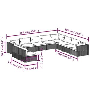 Ensemble de salon de jardin en polyrotin brun avec structure en acier thermolaqué, mobilier d'extérieur durable - Product Image 5