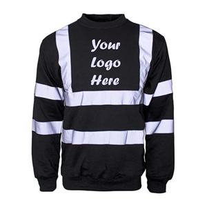 Custom Reflective <b>Zip</b>-Up Hoodie for Men 100% Cotton Full-<b>Zip</b> <b>Hooded</b> Sweatshirt Striped Pattern Pocket High Visibility Yellow - Product Image 4
