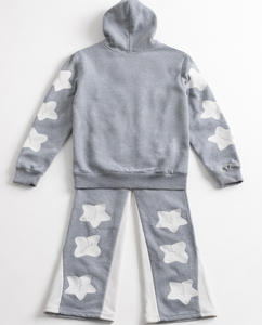 Ensemble de survêtements pour hommes en molleton de coton respirant de haute qualité, avec col à capuche et fermeture éclair quart de tour, imprimé floqué, pour l'hiver - Product Image 5