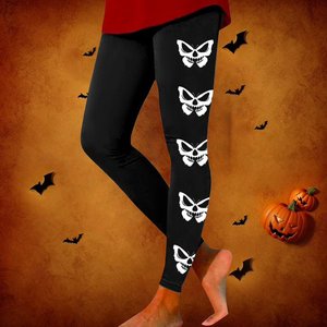 Leggings noirs taille haute Splendid Apparel à motif Paisley, longueur intégrale, extensibles, tricotés, respirants, en polyester, style bohème pour femmes - Product Image 5
