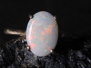 Solid Australian <b>Opal</b> <b>Ring</b>-Multi Fire 925 Sterling <b>Silver</b>-October Birthstone-Prong Setting-Certified-Classic Style-7.5 US - Product Image 3