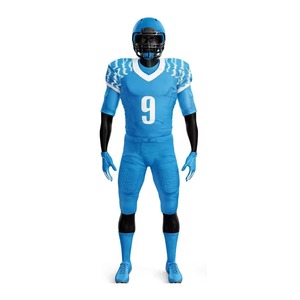 Factory Manufacturer American Football Uniform Set Turquoise Jersey with Black Sleeves and Pants Number 24 - Product Image 4