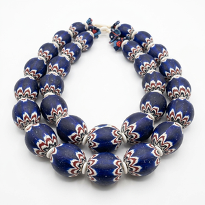 Perles de verre Chevron rayées faites à la main, perles Rosetta multicouches pour la fabrication de bijoux ethniques et les projets artisanaux DIY - Product Image 1