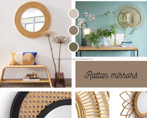 Miroir mural rond en rotin festonné de style bohème de qualité supérieure, décoration antique en osier par Vietnamese B2B - Product Image 6
