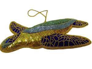 Adorno Navideño Colgante de Acrílico Hecho a Mano con Forma de Caballito de Mar Dorado, Adorno Decorativo de Alta Calidad para Árbol - Product Image 3