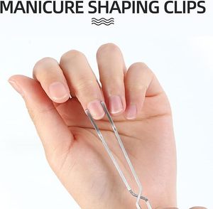 Pince à ongles en acier inoxydable avec pointe fine courbée, outil plat réutilisable, pince à épiler pour manucure, couleur arc-en-ciel - Product Image 2