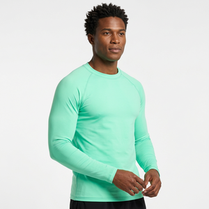 Custom Logo <b>Mint</b> <b>Green</b> Rash Guard Long Sleeve UPF 50+ Sun Protection Compression Swimwear T-Shirt - Product Image 3