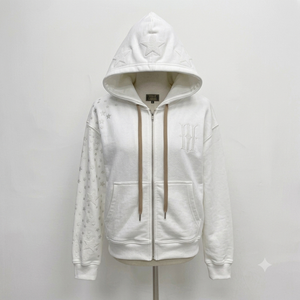 Nouveau style – Sweat à capuche zippé en tissu 100 % coton, coupe oversize, avec manches imprimées et logo frontal – Décontracté, unisexe, idéal pour l'automne - Product Image 3