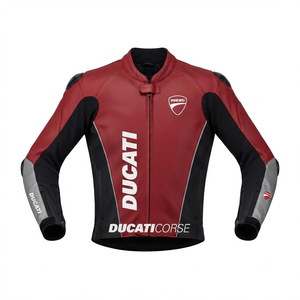 Men’s Ducati Cowhide Leather <b>Racing</b> <b>Jacket</b>/Chaqueta MotoCP Style CE Level 2 Armor Motorcycle Track Riding Protective Gear CE - Product Image 1