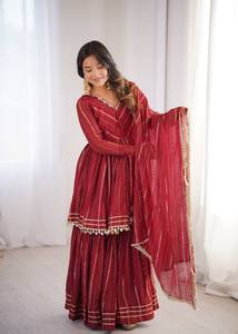 Ensemble Kurti Sharara avec travail de miroirs pour femmes, collection export, vêtements de fête - Product Image 4