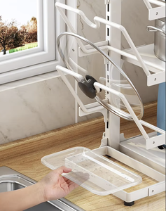 3 Tier Kitchen Storage Rack <b>With</b> <b>Lid</b> Organizer Freestanding Countertop Organizer For Pots <b>Pans</b> And Cookware Minimalist Design - Product Image 3