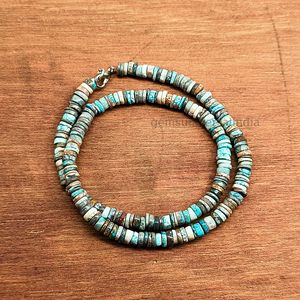 Elegant Turquoise Howlite Gemstone Smooth Tyre <b>Beaded</b> <b>Necklace</b> With 925 Sterling Silver Clasp For Women Jewelry Making Fashion - Product Image 6