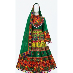 Vestido Kuchi Tribal Banjara Multicolor, Étnico, Vintage, Bordado, Vestido Kuchi Afgano para Fiesta, Tradicional, Antiarrugas - Product Image 1