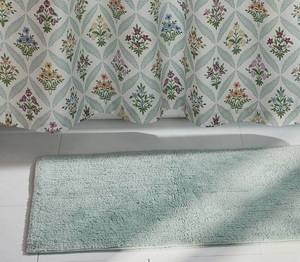 Tapis de bain de luxe fait main en coton, tapis de bain doux et absorbant en microfibre, tapis de bain antidérapant et moelleux pour baignoire et douche - Product Image 2
