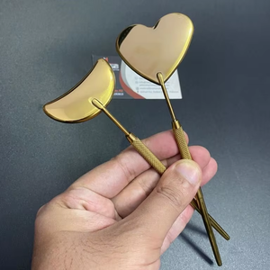 Gold Plated Lash <b>Mirrors</b> for Beauty Sustainable Steel Half Moon and Heart Shaped Eyelash Extensions False Eyelash <b>Makeup</b> <b>Mirror</b> - Product Image 2