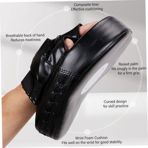 Guantes de Boxeo de Piel Sintética Negra de la Mejor Calidad, Almohadillas de Entrenamiento Ajustables para Práctica de Golpeo, Se Acepta OEM - Product Image 2