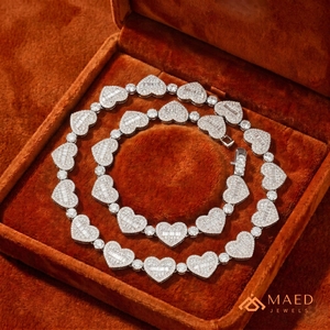 Collar de Plata de Ley 925 con Eslabones de Corazón de Moissanita, Cadena de Joyería de Moda, Estilo Nueva York, Colgante Elegante y Chic para Mujer y Hombre - Product Image 3