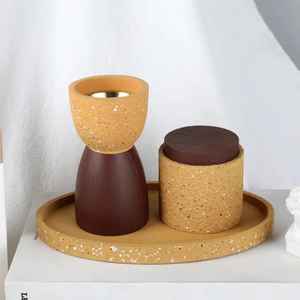 Brûleur d'encens Mubkhar en terrazzo et bois, écologique, rond, en métal, décoration d'intérieur, prix avantageux, brûleur d'encens Bakhoor - Product Image 5