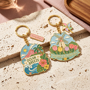 <b>Personalized</b> Metal <b>Keychain</b> with Cute Flower Charm Custom Kawaii Keyring for Fashion Bag Accessories and Charms - Product Image 6
