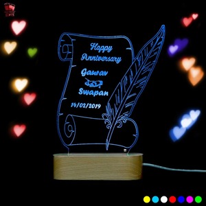 High On Demand 3D Illusion Multi Color <b>LED</b> Night Lamp Decorative <b>Light</b> for Couples Bedroom Romantic Home Available For Sale - Product Image 4