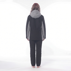 Ensemble de veste de ski imperméable pour femme HAWK EYE, gris noir, à capuche, isolée synthétiquement, vêtements de neige, équipement d'hiver pour l'extérieur - Product Image 3