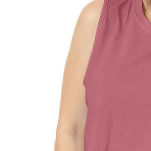 Women's Red Crop <b>Top</b> Black White Stripe Crew Neck Drop Shoulder Short Sleeve Breathable Eco-Friendly Casual Canvas T-Shirt - Product Image 6
