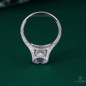 Anillo de Diamantes Personalizado de 4.982 Quilates, Corte Esmeralda Redondo, Color DE, Claridad VVS VS1, Joyería Fina de Alta Gama para Ocasiones Especiales - Product Image 2