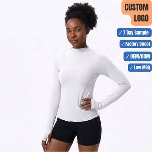 Custom Ribbed <b>Mock</b> <b>Neck</b> Long Sleeve School Sports <b>Top</b> Private Label - Product Image 1